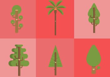 Heart Carved Tree Vectors - vector gratuit #152861